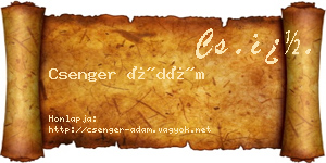 Csenger Ádám névjegykártya